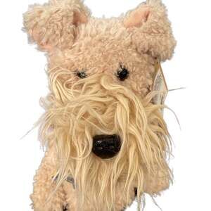 Chantilly Lane Plush Dog Smiley Schnauzer Tan Curly Fur NOT Working For Parts